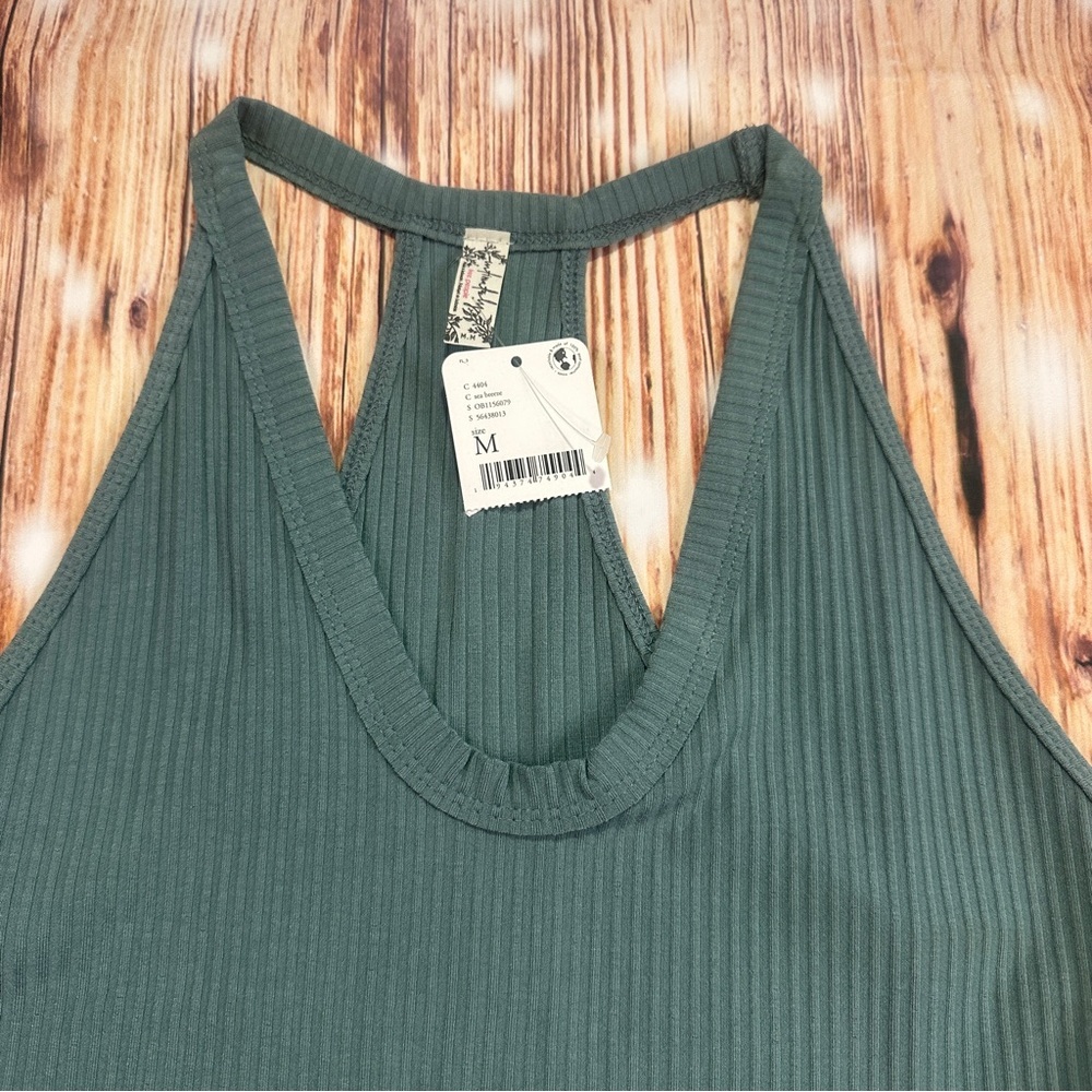 NWT Intimately Free People Womens Olive Ribbed Bodysuit Racerback Size Medium - Picture 6 of 12